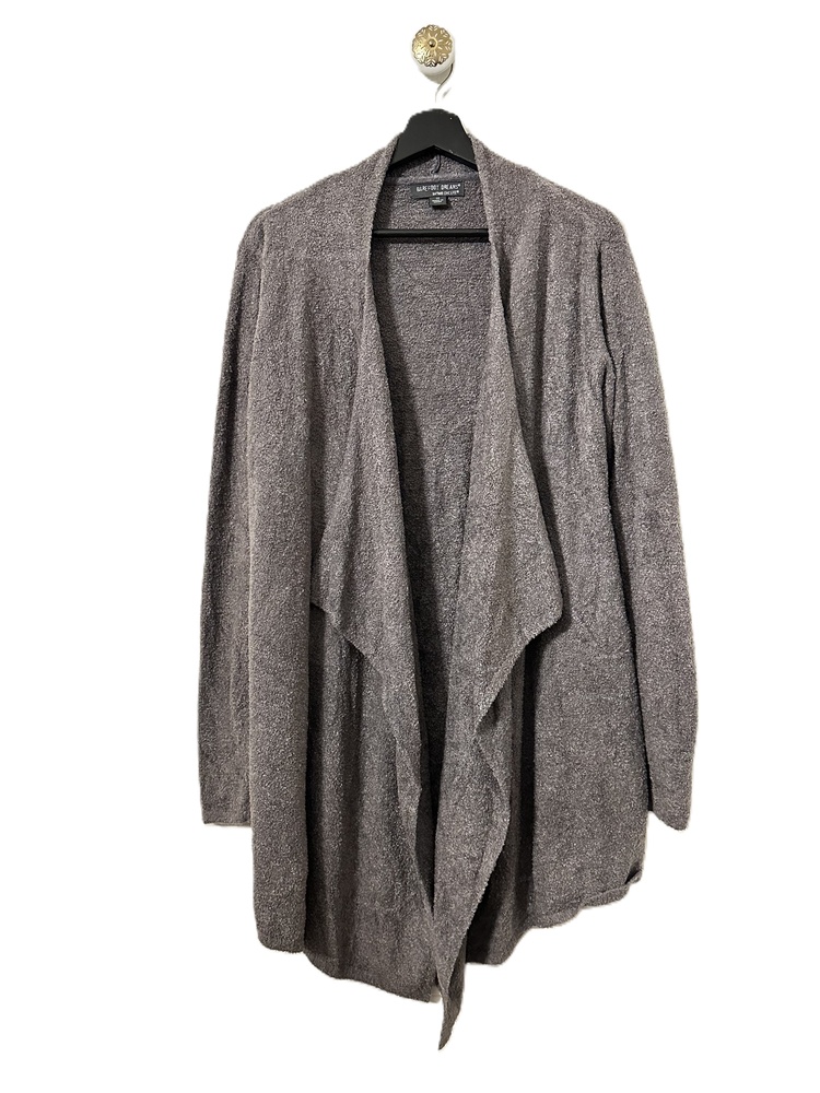 Barefoot Dreams Cardigan Womens Size 1X Slate Gray Draped Lapel Bamboo Chic Lite